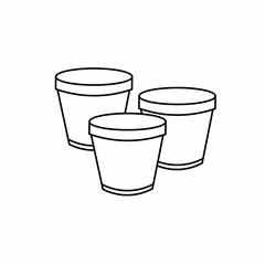 Bucket vector icon with outline. Bucket symbol. Vector icon.