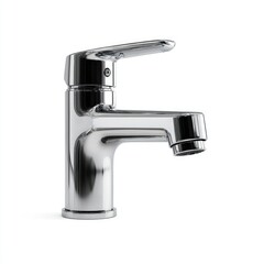 Chrome faucet, single-handle, isolated