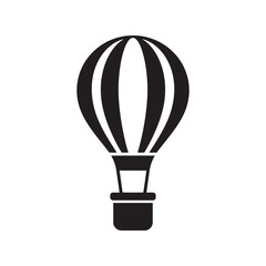 Obraz premium Hot air balloon silhouette vector illustration vintage travel adventure icon isolated eps graphic