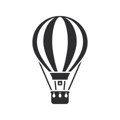 Obraz premium Hot air balloon silhouette vector illustration vintage travel adventure icon isolated eps graphic