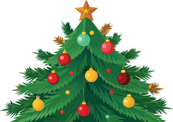 Twinkling Christmas Tree Vector Illustration