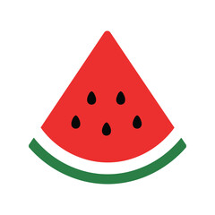 Simple watermelon slice vector illustration summer fruit healthy food icon isolated graphic