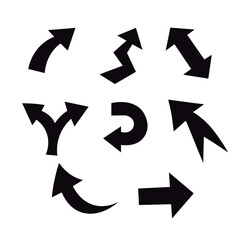 ilustración de distintas flechas color negro 