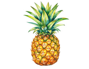 Fototapeta premium Colored Pencil Drawing of a Pineapple without background