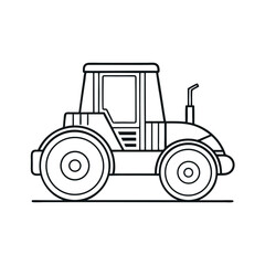 Vector art of tractor for agricultural work in fields and rural landscapes