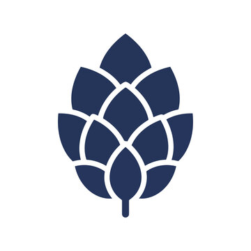 Dark blue hop cone vector illustration brewing ingredient craft beer element botanical graphic isolated eps