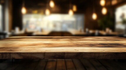 Wooden table top restaurant background
