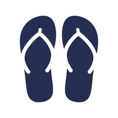 Navy blue flip flops vector illustration summer beach footwear casual sandals open toe shoes vacation accessory