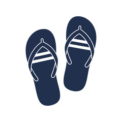 Navy blue flip flops vector illustration beach sandals summer footwear casual shoes poolside wear isolated eps graphic