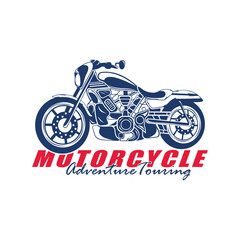Obraz premium Harley Motorcycle logo design vector. Silhouette Harley Motorcycle Template Illustration