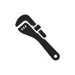 Adjustable wrench tool illustration plumbing spanner diy equipment workshop hand tool maintenance icon isolated vector graphic