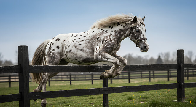 Black and White Pony Leap PNG