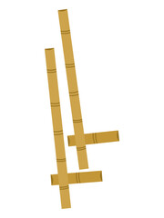 Illustration of bamboo stilts