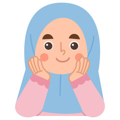 Hijab girl character illustration