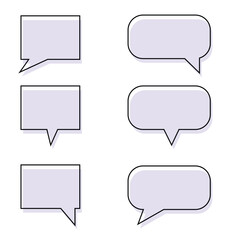 Set speech bubbles on white background. chat box or chat vector square and doodle message or communication icon Cloud speaking for comics and minimal message dialog EPS 10