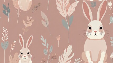 easter bunny with eggs