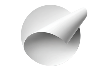 Curved paper circle graphic