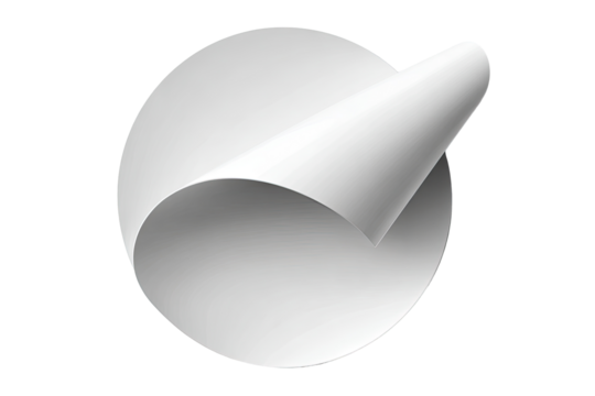 Curved paper circle graphic