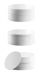 Obraz premium Stacks of round white discs