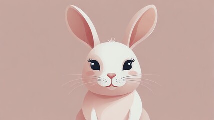 Fototapeta premium white rabbit on a blue background