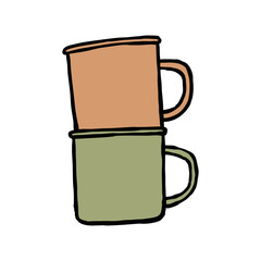 Camp glass full color illustration vector asset 