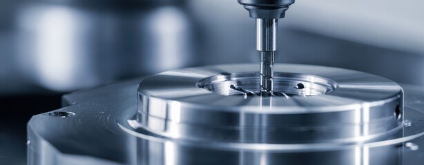 The precision machining process showcasing a CNC milling tool in action.