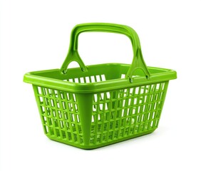 Fototapeta premium Green plastic shopping basket (3)