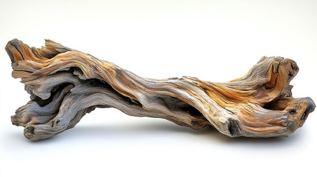 Driftwood branch, weathered and gnarled