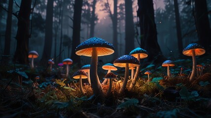 mushrooms in the forest
