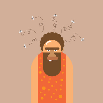 encient human people to descripe in cute flat concept illustration for templete cute in vetor .