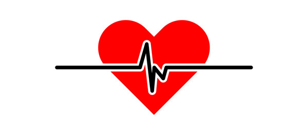 Heart beat line vector icon. Heartbeat medical sign, ecg or ekg symbol, electrocardiogram test