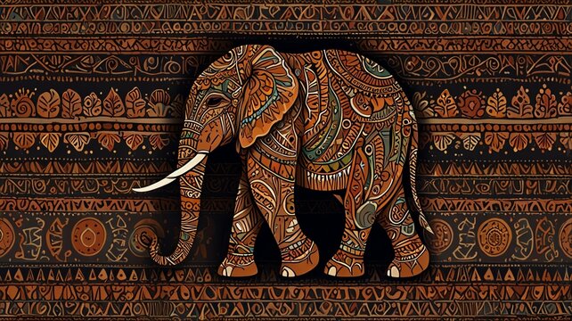elephant on wooden background