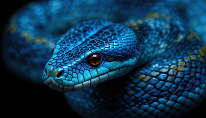 Obraz premium Close up of blue pit viper snake. 