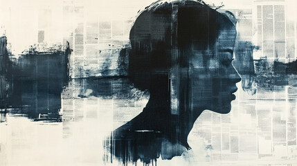 And Newspaper Ink Echo Motion Print Blur With Midjourney Overlay