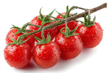 Handful Tomatoes Isolated Vine Cherry The Whit