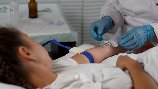 Blood Draw or IV Insertion on Patient's Arm