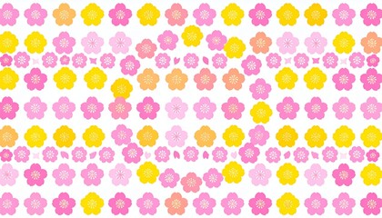 桜と梅の花のシームレスパターン