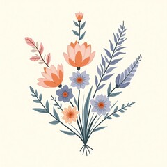 floral background with flowers and butterflies