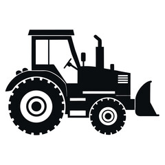 Vector art of tractor isolated on white background
