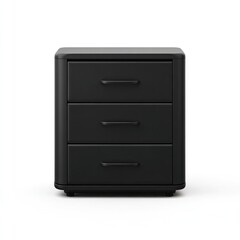Simple black nightstand with three drawers