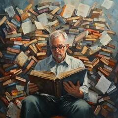 Book concepts set. Happy readers reading fiction, fantasy, fairytale, education and business literature for knowledge, wisdom, imagination. Flat vector illustrations isolated on white background