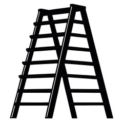 Vector art of black ladder isolated on white background