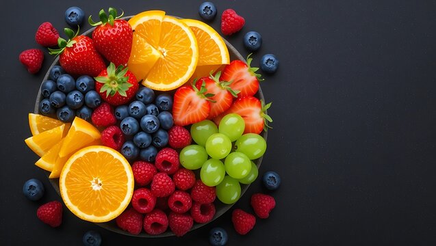 Vibrant assortment of fresh berries and citrus fruits - Powered by Adobe