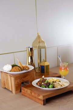 plate with arabian food. Middle Eastern or Arabic cuisine with a variety of mezze on a rustic concrete backdrop Food that is Halal. Cuisine from Lebanon, Turkey, and Egypt,