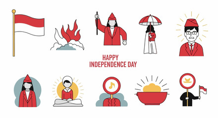 Fototapeta premium Celebrate Indonesia's Independence Day with vibrant cultural symbols and national pride