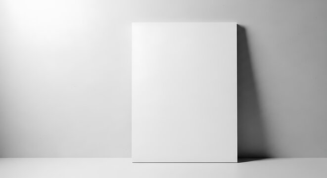 Blank white paper leaning against a wall, isolated on white background
