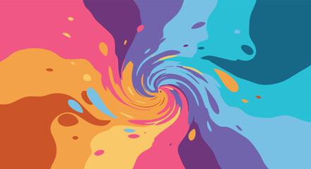 Abstract Swirling Vortex of Vibrant Colors Creates a Dynamic and Energetic Background Design