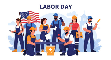 Celebrating Labor Day: Diverse Workforce Honoring American Industry and Essential Workers