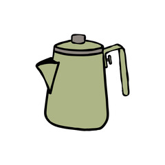 Obraz premium Drinking kettle vintage illustration outdoor asset vector