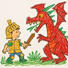 Knight and Fire-Breathing Dragon Fight